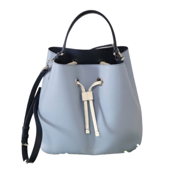Kate Spade Eva bucket drawstrings crossbody blue tote bag New - Picture 1 of 12
